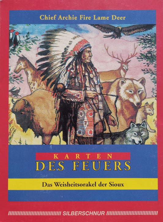 Tarjetas de fuego. 50 tarjetas de colores y manual. El oráculo de la sabiduría del sioux, el ciervo jefe, el fuego de Archie